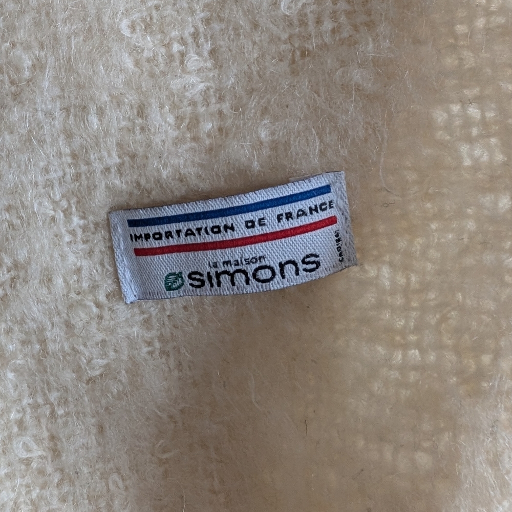 Simons | Made In France Ivory Wool/Mohair Scarf - Picture 3 of 5